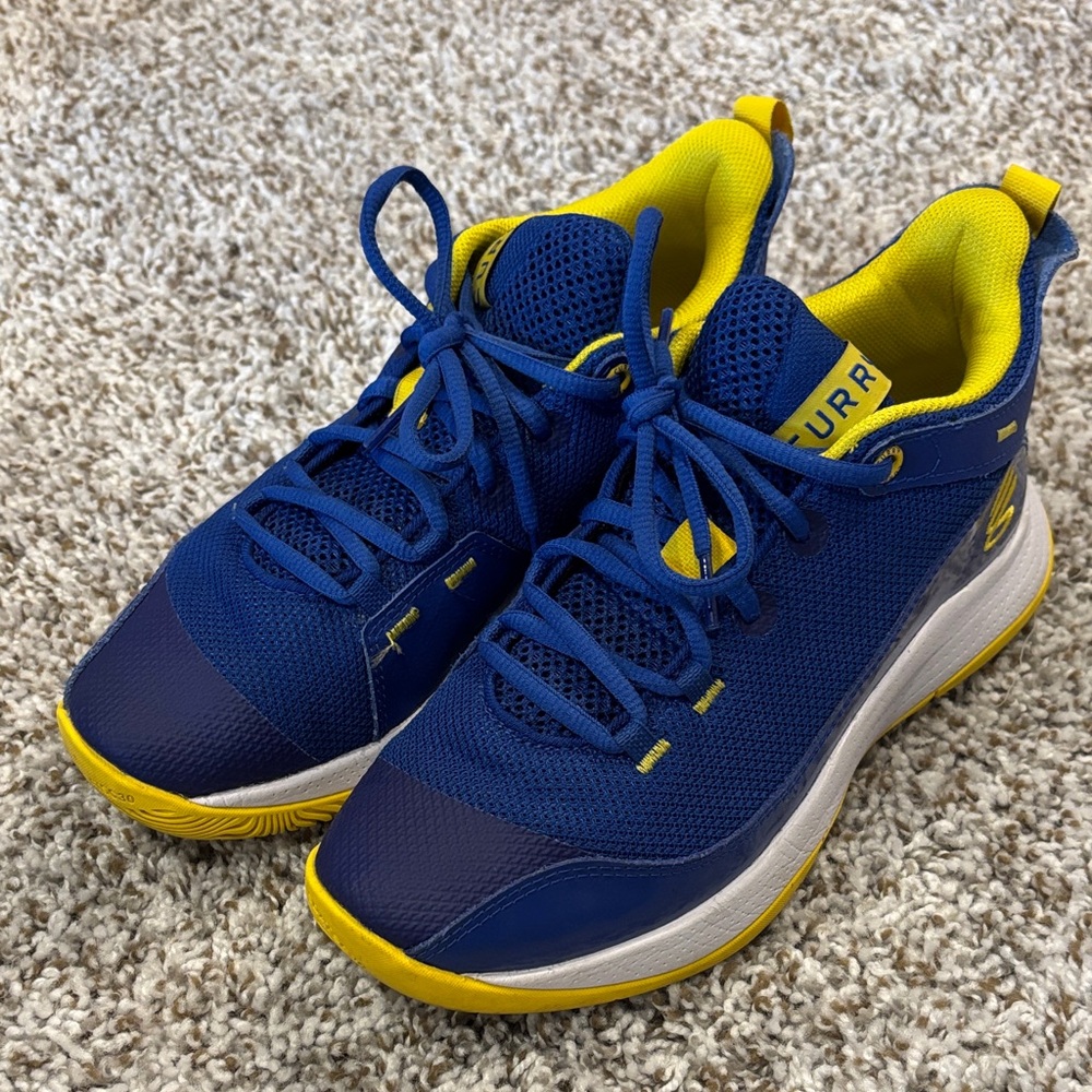 Under Armour Kids Blue and Yellow Sneakers